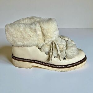Franco Sarto Genuine Leather Faux Fur Boots